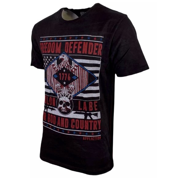 AFFLICTION Men's T-Shirt S/S IRON EAGLE Tee Black - Picture 7 of 11